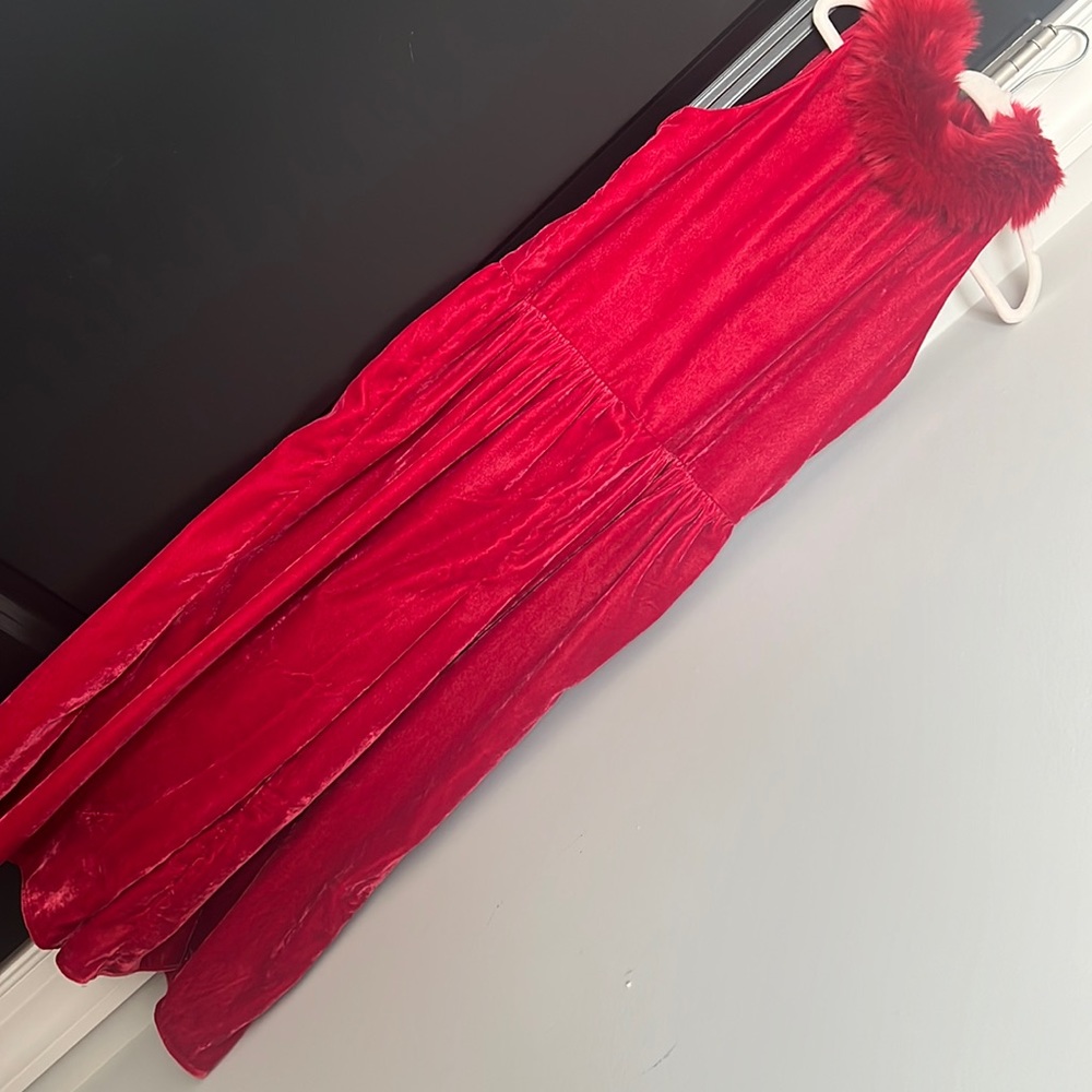 Janie and Jack red velvet jumpsuit